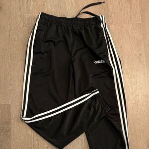 adidas Black Joggers with White Three-Stripes